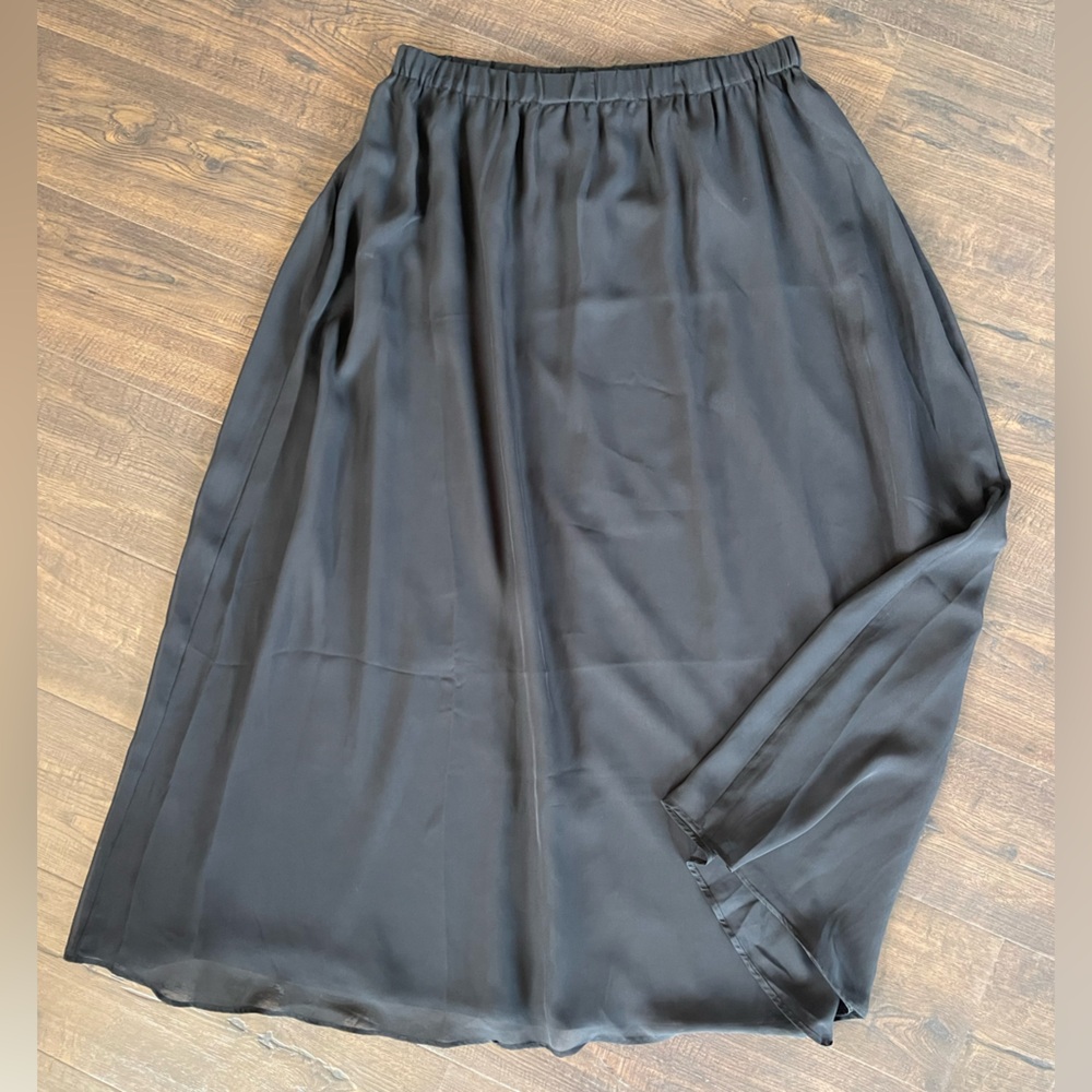NWT OLD NAVY Black Chiffon Fully Lined Pull On Maxi Skirt Size LARGE - Picture 3 of 9